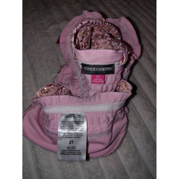 Vince Camuto Two Piece SwimSuit Toddler Girls Size 2T New with Tags Pink Gold - Picture 8 of 8